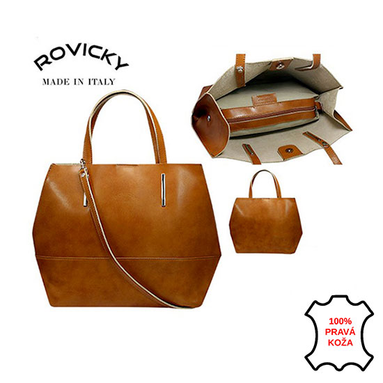 Kabelka kožená Rovicky TWR-45 Camel