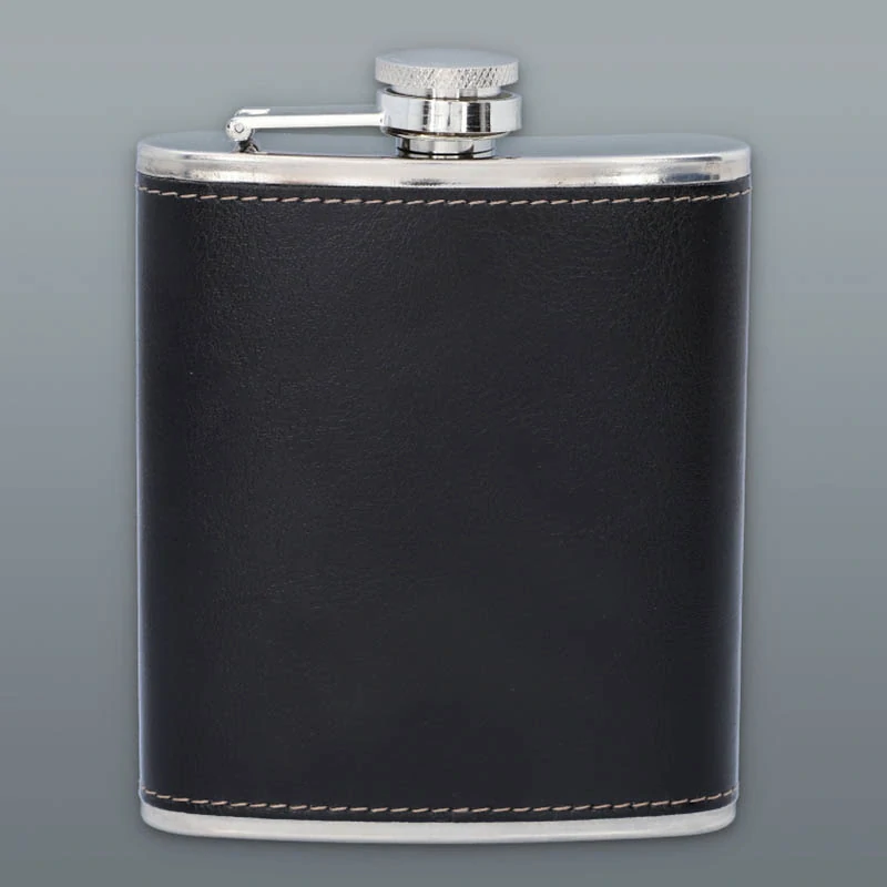 Ploskačka v koži Black 210ml