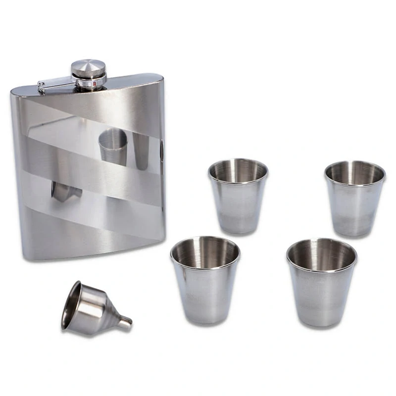 Ploskačka Stripe XXL 540ml s pohárikmi a lievikom