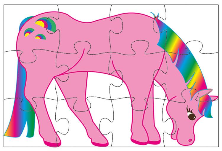 Detské puzzle s potlačou A4 28x20cm (12 dielikov)