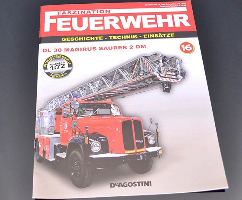 DeAgostini Model hasičského auta DL30 Magirus Saurer 1:72
