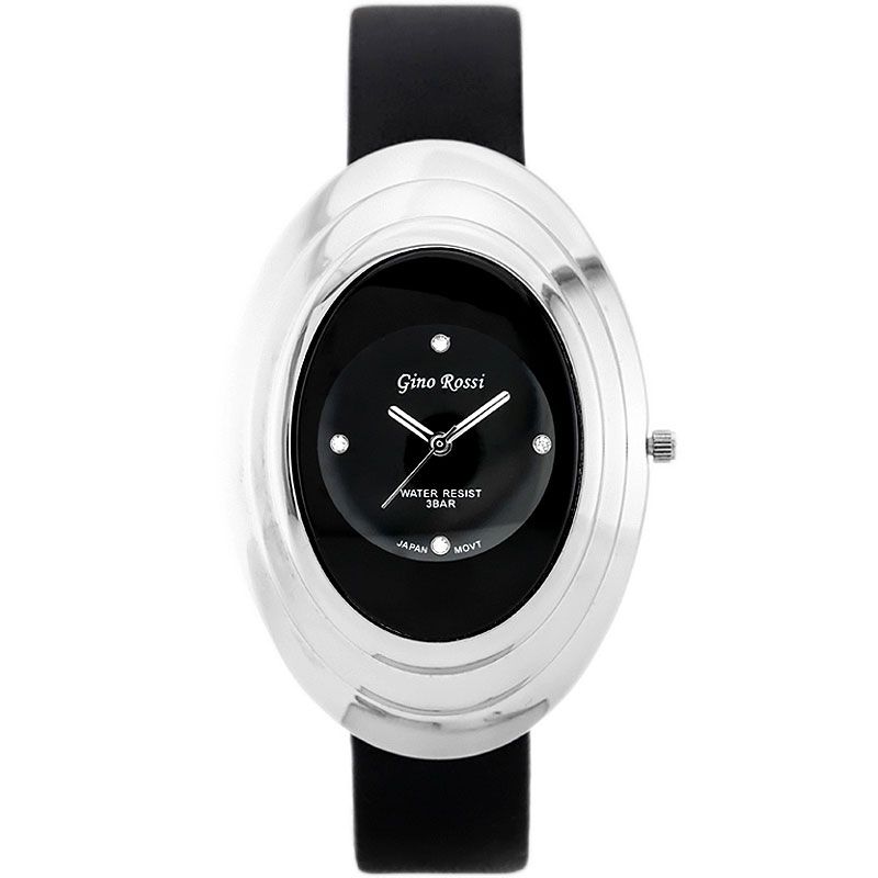 Náramkové hodinky GINO ROSSI - 6490A silver/black