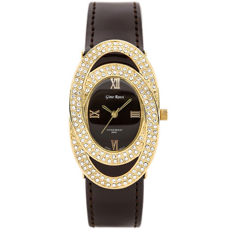 Náramkové hodinky GINO ROSSI - 6457A brown/gold