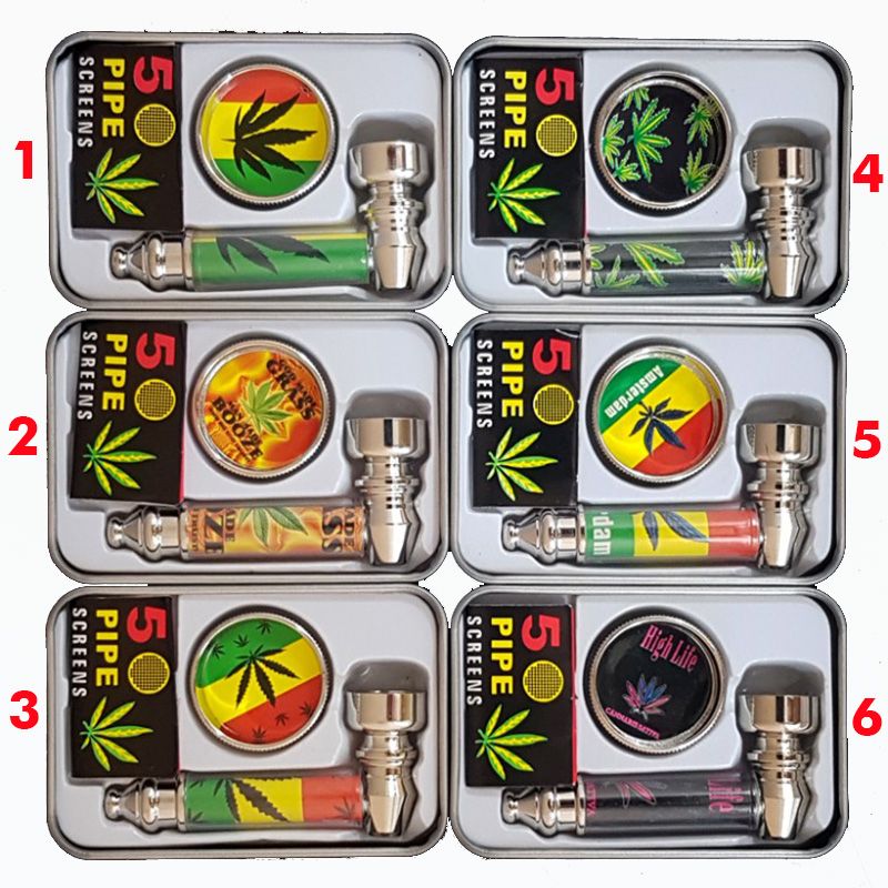 Fajka kovová s mlynčekom Rasta