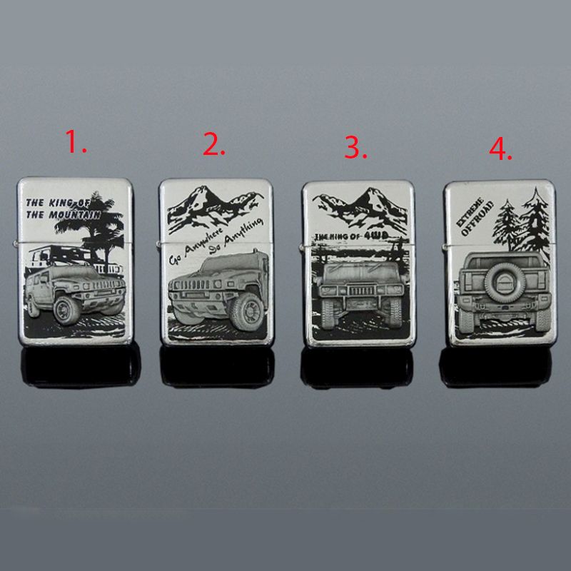 Zapaľovač benzín Off Road silver