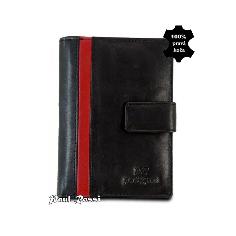 Peňaženka kožená Paul Rossi black/red