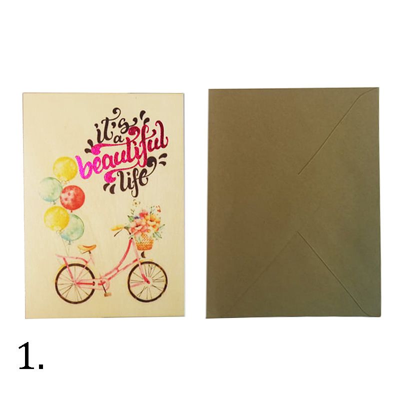 Drevená pohľadnica s obálkou