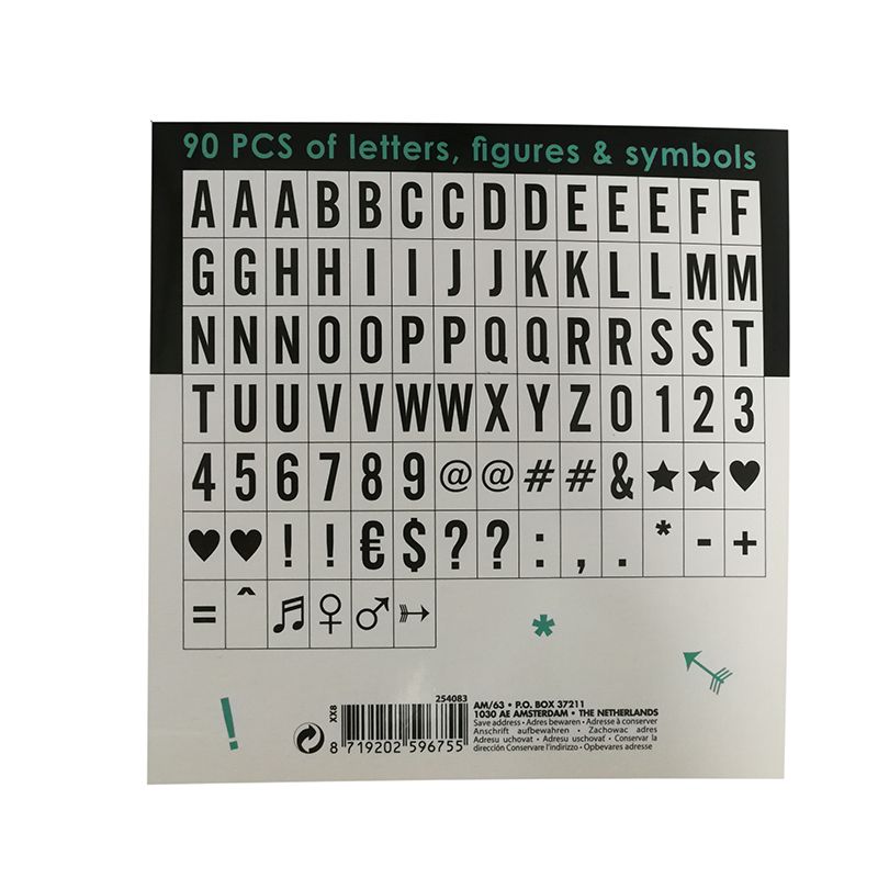 Písmena do light boxu čierne