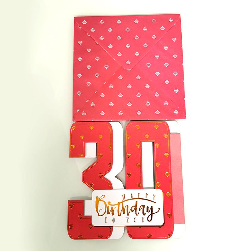 3D karta Happy birthday 30
