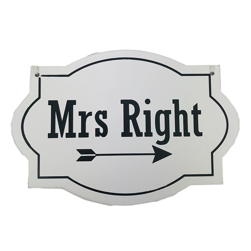 Svadobná tabuľka dekoračná Mr. Right/Mrs. Right