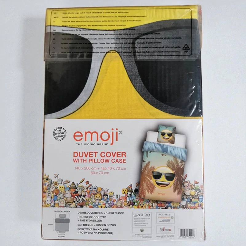 Posteľná bielizeň Emoji – 140 × 200 cm + 60 × 70 cm, bavlna