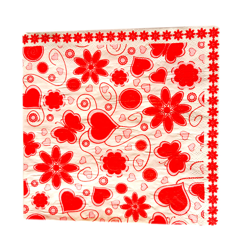 Servítky 32x32cm Ornament červený