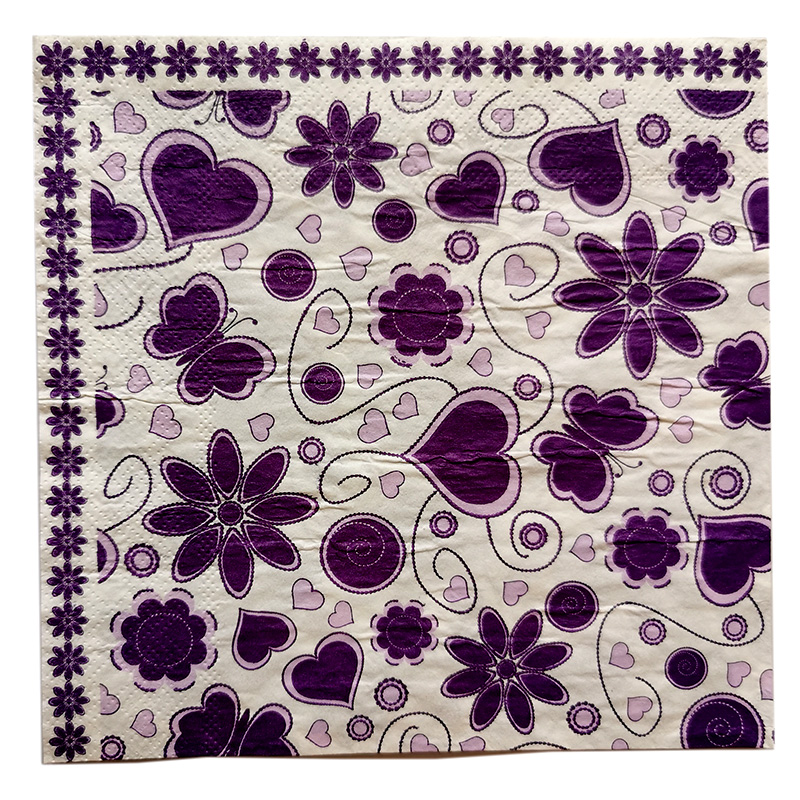 Servítky 32x32cm Ornament fialový