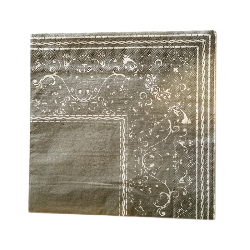 Servítky 32x32cm Ornament sivý