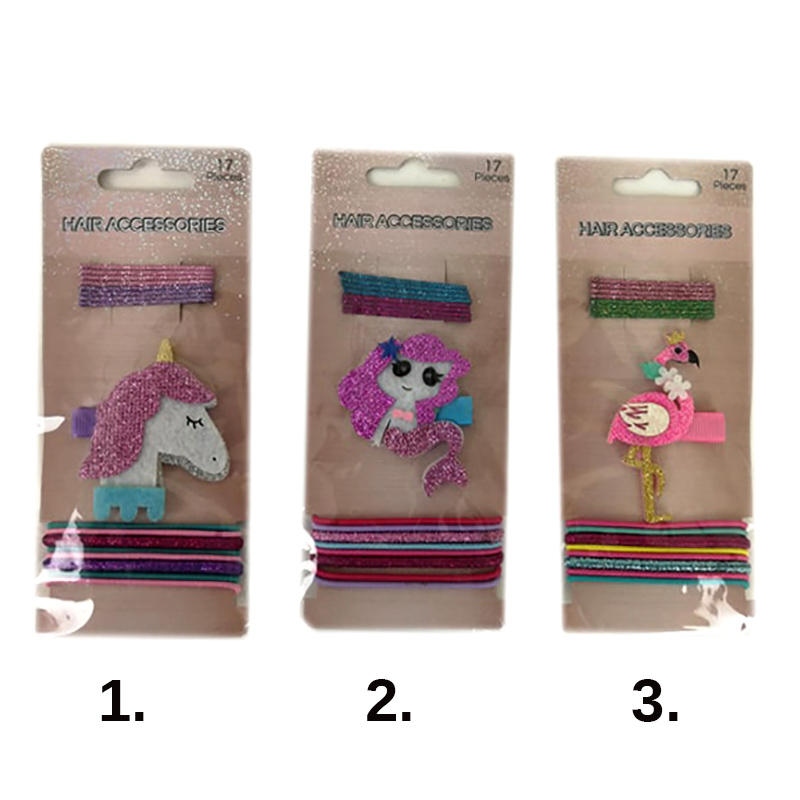 Sada gumičky + sponky do vlasov 17ks