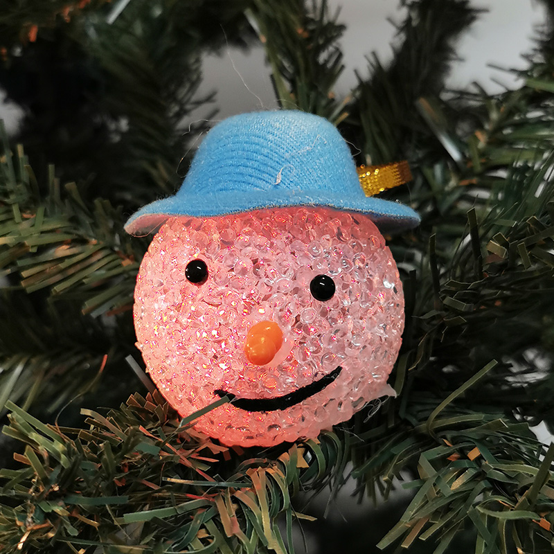 Vianončá LED guľa snehuliak meniaci farby 54-3D