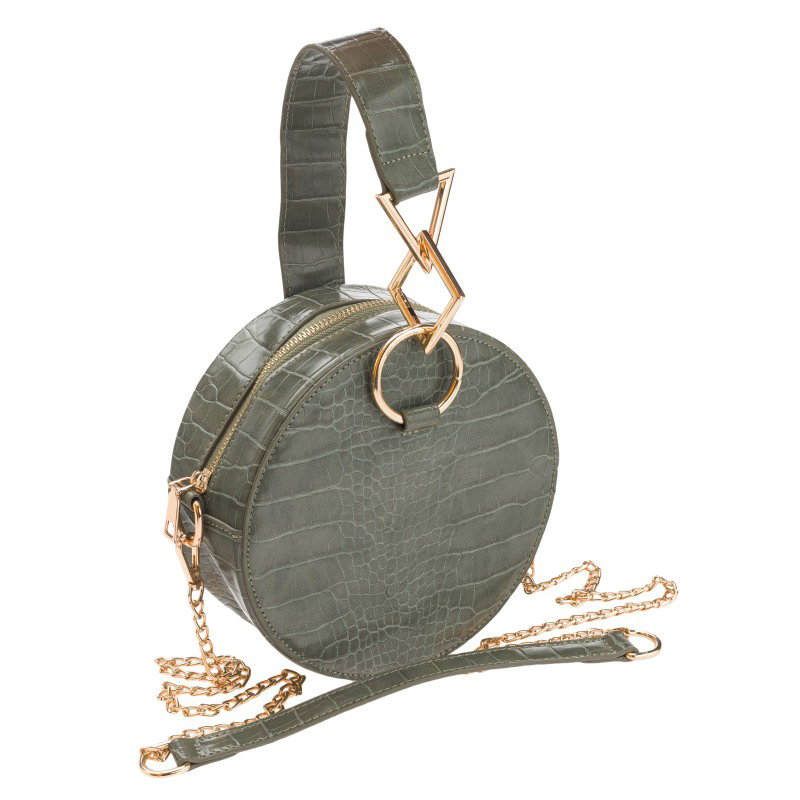 CAVALDI Kabelka kožená okrúla green