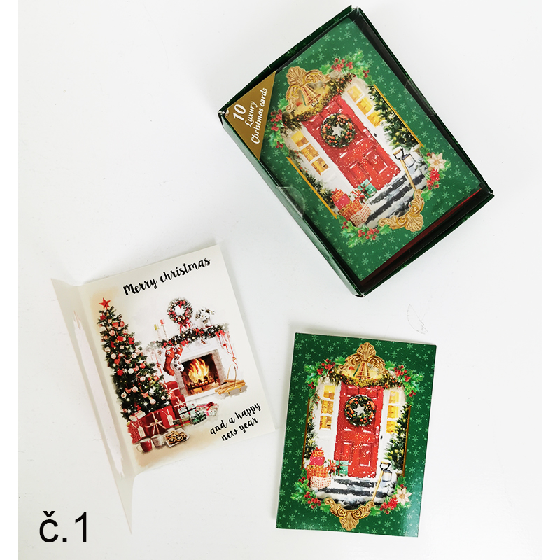 Sada Vianočných pohľadníc s obálkami 10ks