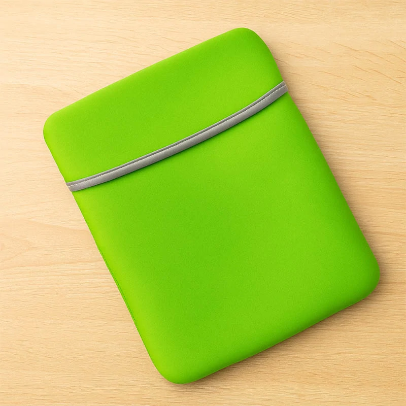Neoprénový obal na tablet alebo menší notebook – zelený, 26 × 21,5 cm