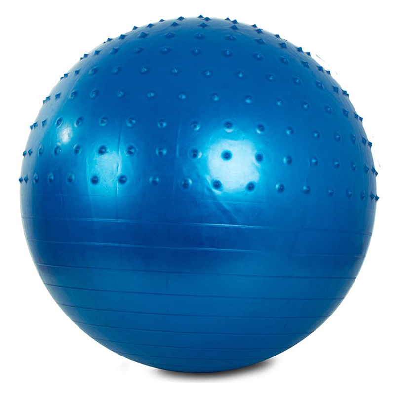 Masážna gymnastická lopta 65 cm s pumpou modrá