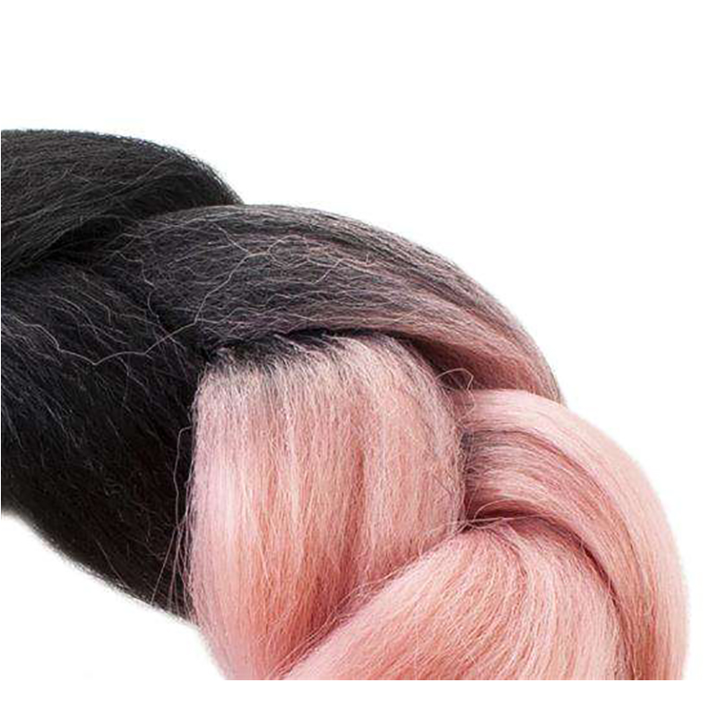 Syntetické vlasy - Vrkoč čierno/ružový