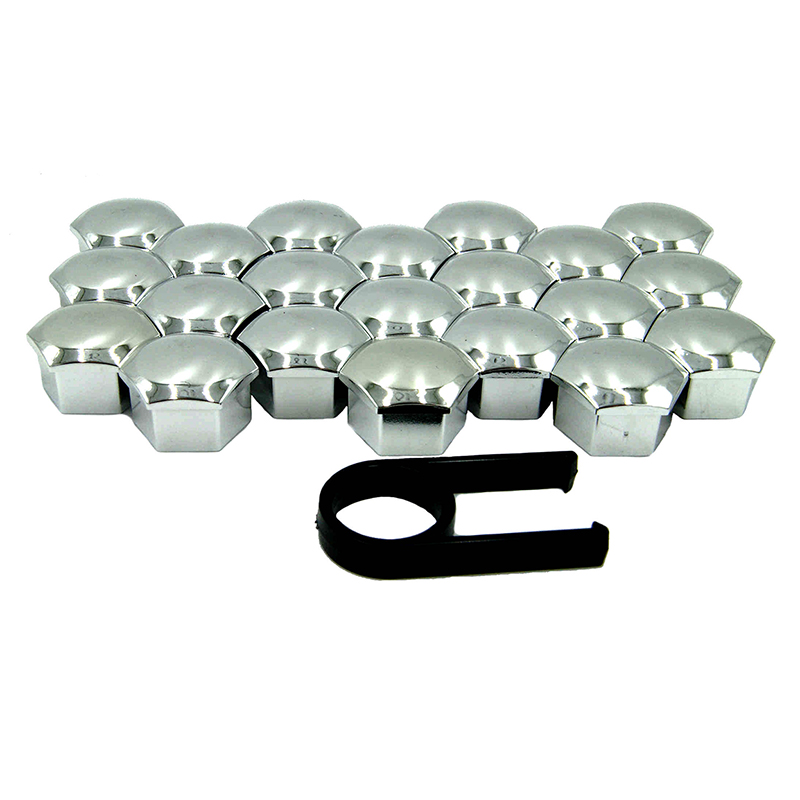Krytky na skrutky kolies 17 mm chrómované