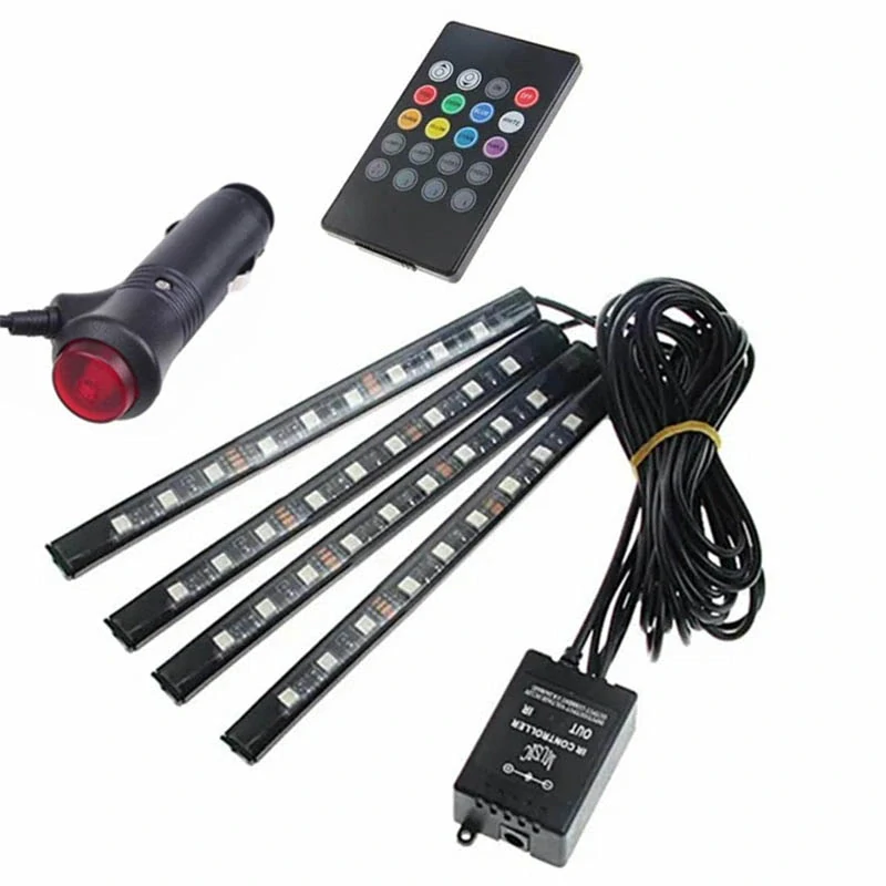 Osvetlenie interiéru auta RGB s diaľkovým ovládačom