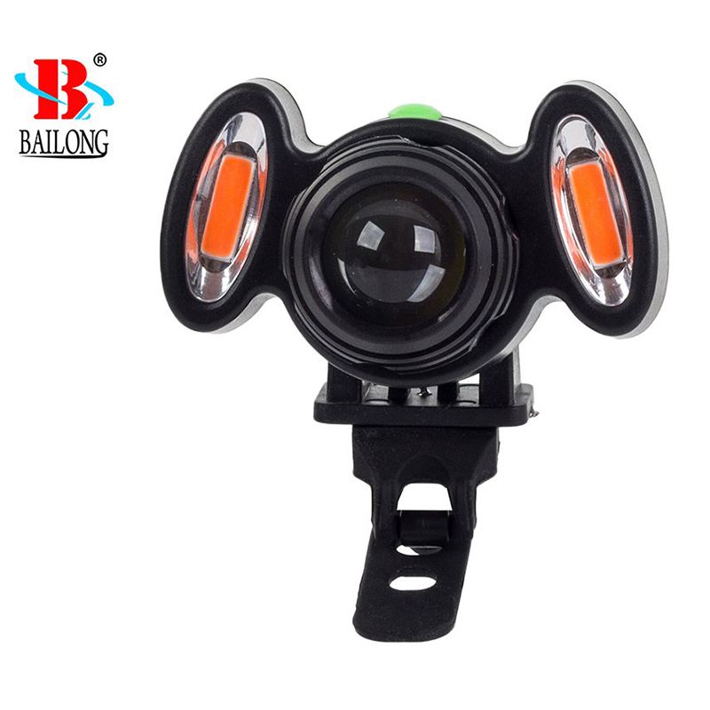 BAilong - Svetlo na bicykel nabíjateľné Creed LED T6 + 2 COB