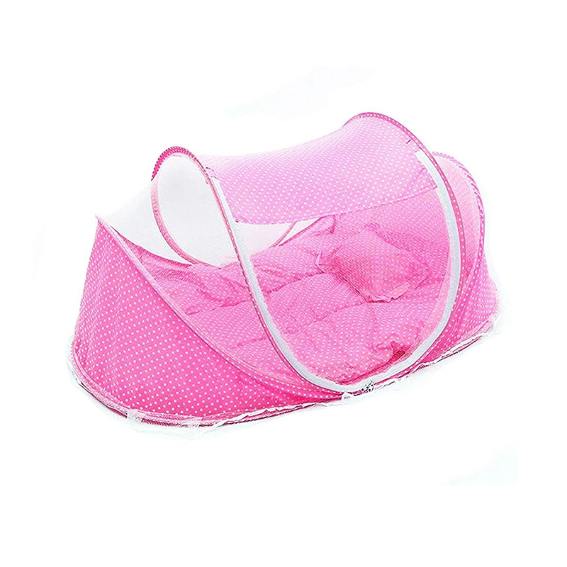 Cestovná postieľka pre dieťa ružová