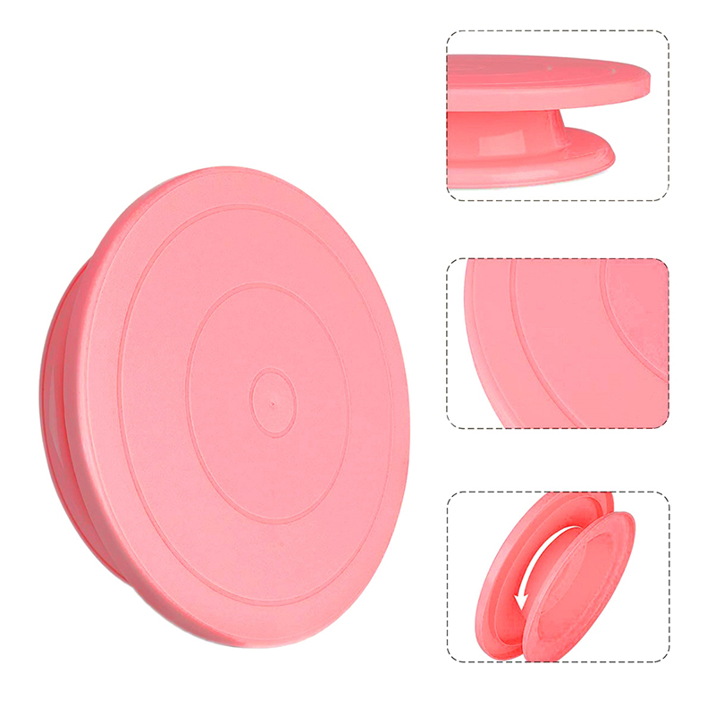 Podnos otočný na zdobenie torty ružový