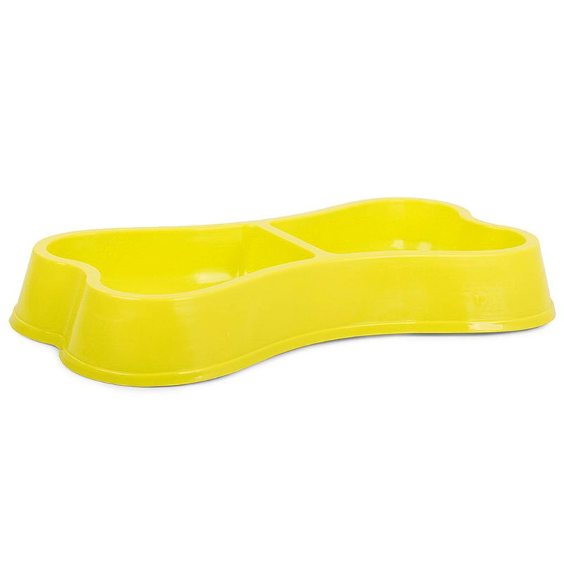 Kosť zelená - Dvojitá miska na krmivo pre psa 2 x 0,15 L