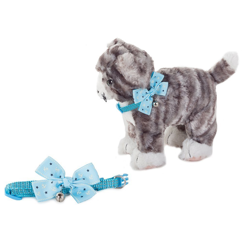 Obojok s mašľou a zvončekom šírka 1 cm