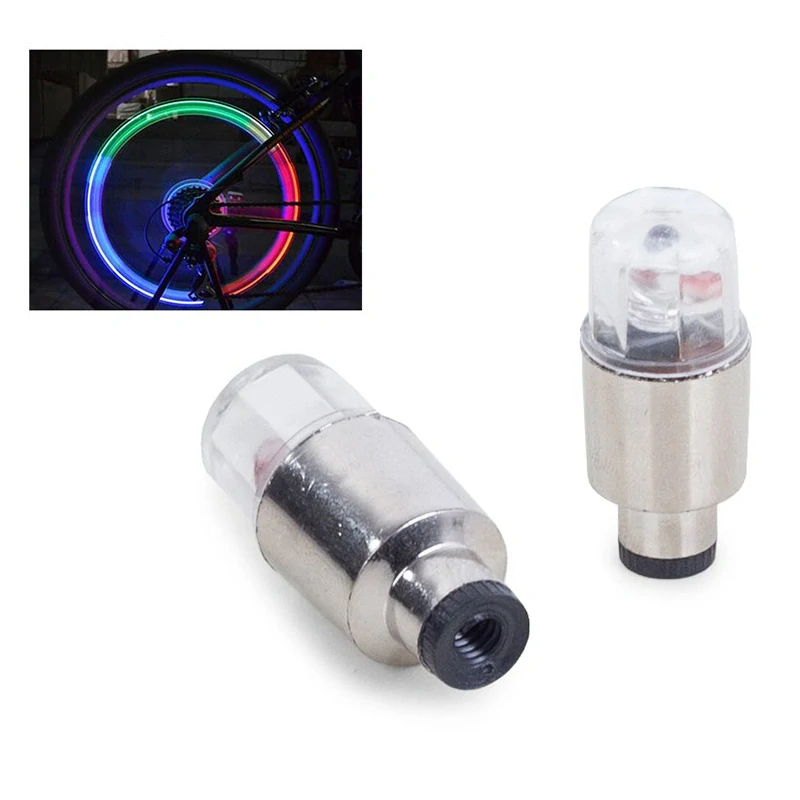 Svietiace ventily na bicykel RGB 2 ks