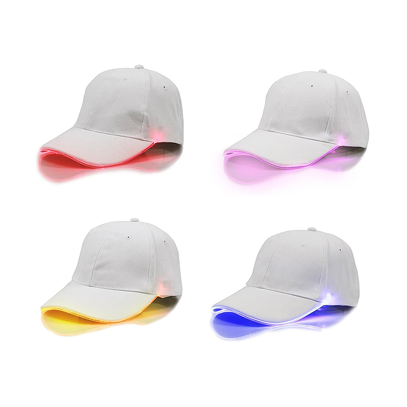 LED Čiapka so šiltom biela RGB