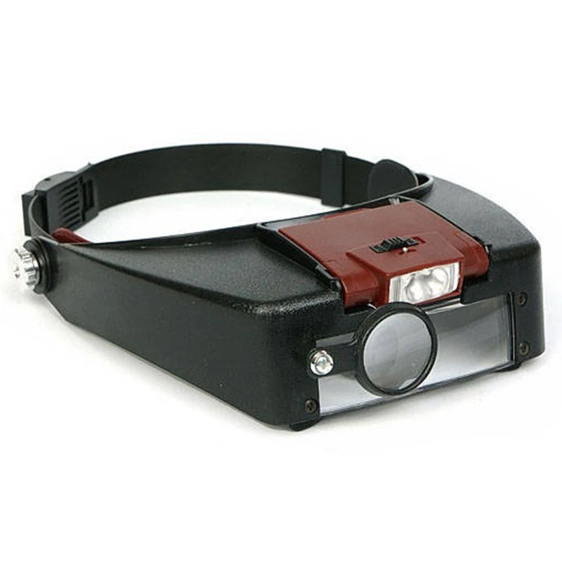 Čelová lupa náhlavná 2LED 10x