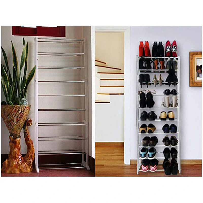 Polička na obuv – 30 párov, biela