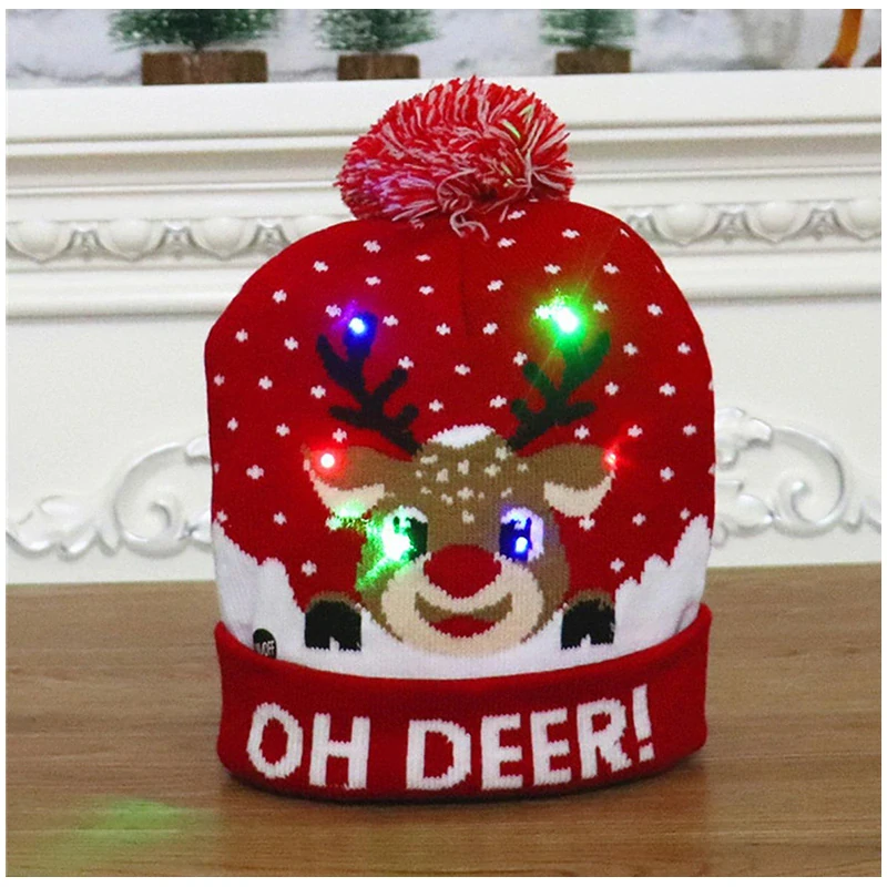 Čiapka na zimu LED s vianočným motívom