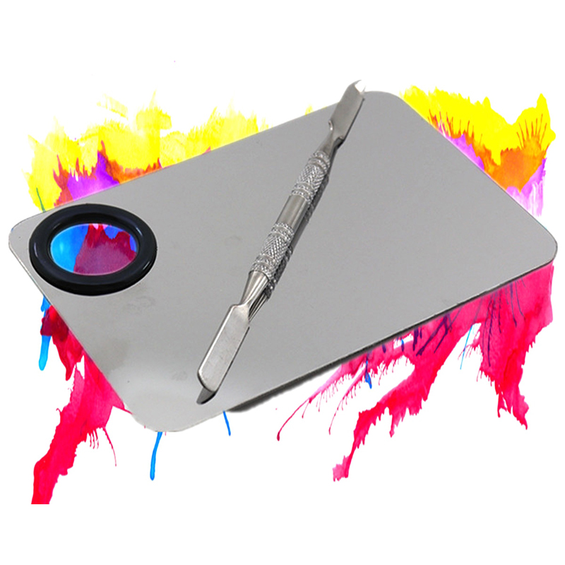 Kozmetická paleta na miešanie farieb - nerez