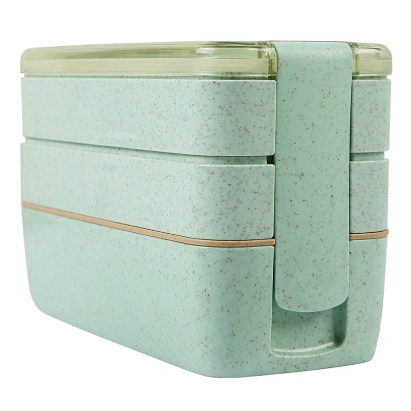 Obedár s príborom 0,9 L zelený