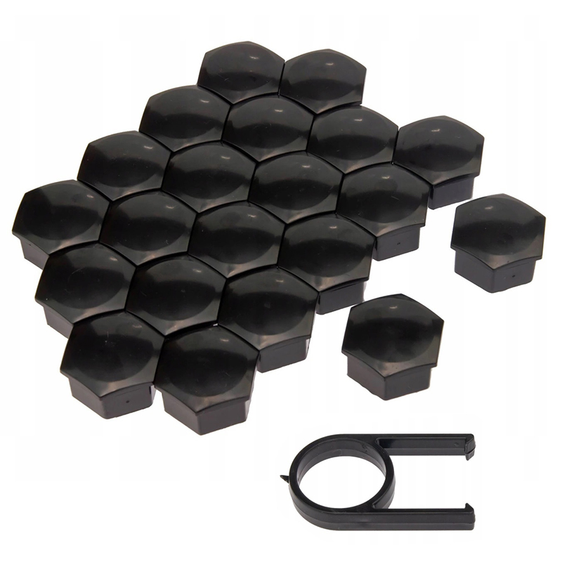 Krytky na skrutky kolies 19 mm čierne