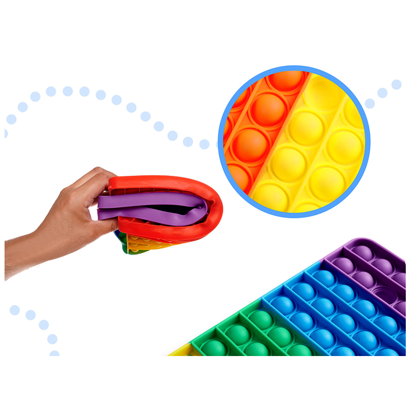 POP IT Rainbow Antistresová podložka Bublinky štvorec XXL 34cm