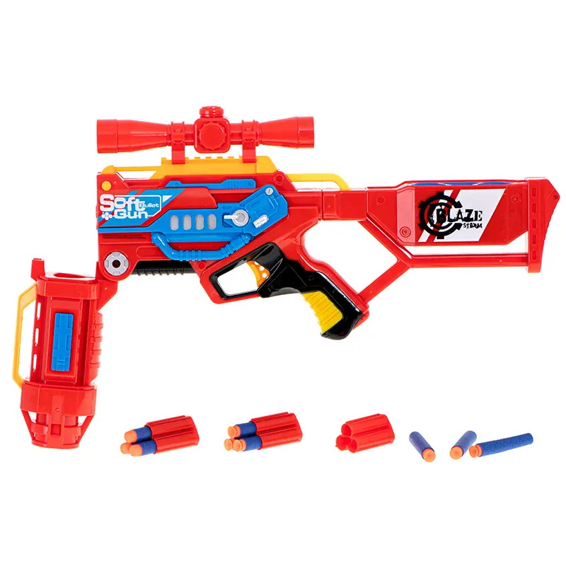 Blaze Storm Samopal - Automat na penové strely + 20 nábojov červený