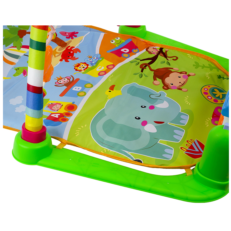 Vzdelávacia podložka pre deti 4 v 1 + piáno + hračky na zavesenie