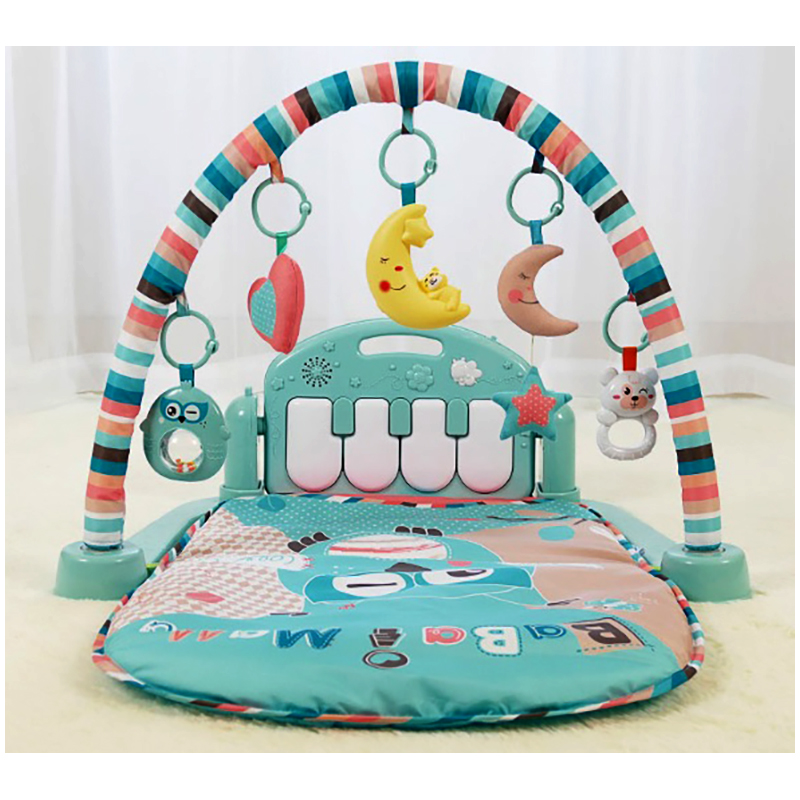 Vzdelávacia podložka pre deti 3 v 1 + piáno + hračky na zavesenie