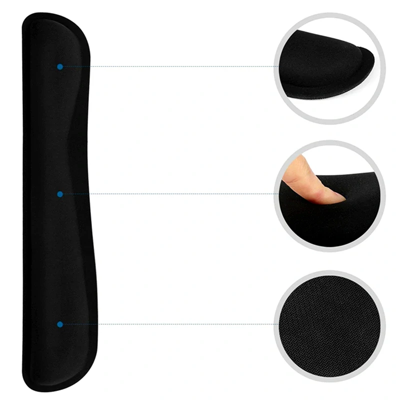 Gélová ergonomická podložka pod klávesnicu čierna