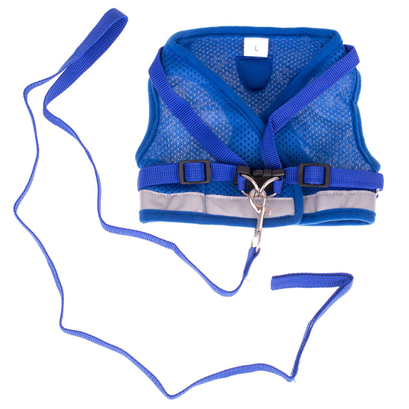 Reflexný postroj pre malých psov a mačky s vodítkom XL