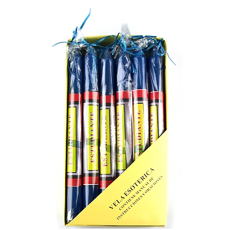 SALUD - Ezoterická sviečka 21 cm modrá