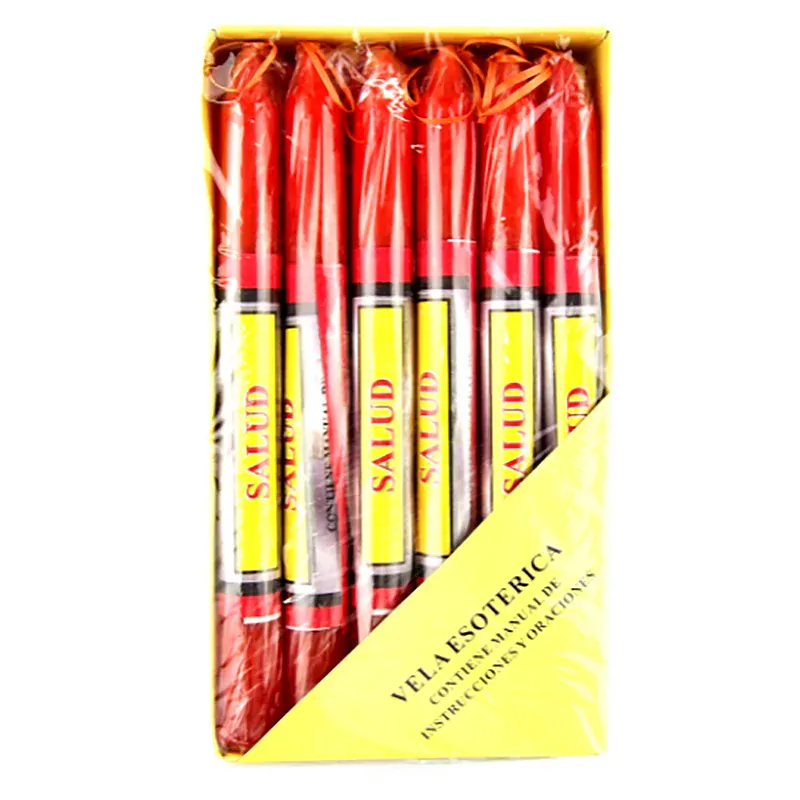 SALUD - Ezoterická sviečka 21 cm oranžová