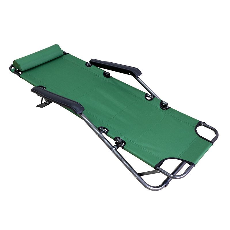 Skladacie plážové lehátko zelené