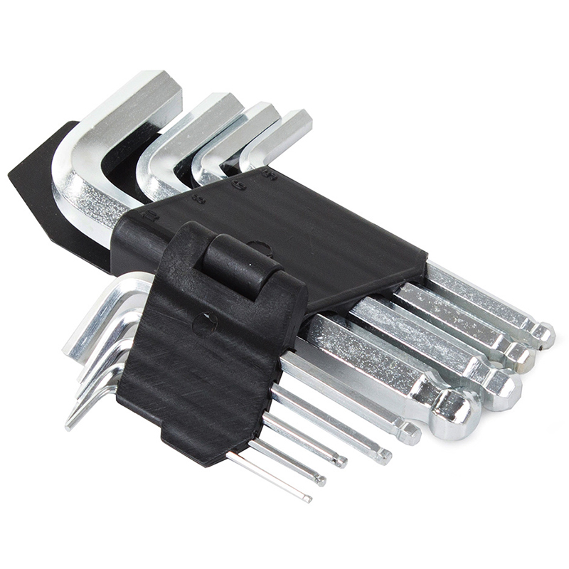 Sada imbusových kľúčov s guličkou 1,5-10mm (krátke 9ks)